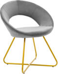 FDY Scaun Bucatarie/Dining Vanilla Catifea Gri Cadru Metalic Auriu