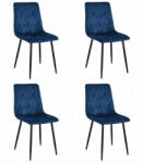 FDY Set 4 Scaune Bucatarie/Dining Fido Catifea Albastra