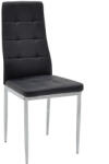 FDY Scaun Bucatarie/Dining Kleo Piele Ecologica Negru Picioare Crom