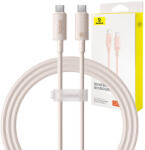 Baseus Habitat Series gyorstöltő kábel USB-C - USB-C, 100W, 1m (rózsaszín) (P10360202421-00) - scom