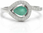  Ezüst Gyűrű Brazil Smaragddal és Fehér Topázzal, XMP033/59