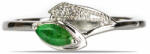  Ezüst Gyűrű Brazil Smaragddal és Fehér Topázzal, XMP011/57