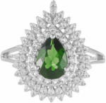  Ezüst Gyűrű Króm Diopsziddal és Fehér Topázzal, PCY11099/59