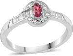  Ezüst Gyűrű Cruzeroi Rubellittel és Fehér Topázzal, ROS214/54