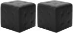 vidaXL 2 db fekete műbőr puff 30 x 30 x 30 cm (VD278390)