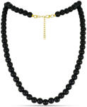  Arannyal Bevont Ezüst Nyaklánc Suwari Fekete Onixszal, Y58591
