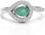  Ezüst Gyűrű Brazil Smaragddal és Fehér Topázzal, XMP033/54