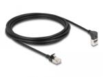 Delock 80289 S/FTP Cat6a RJ45 90° Patch Kábel 3 m - Fekete