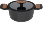 RESTO MON 93187 Rozsdamentes Acél Lábas Üveg Fedővel O 20 cm 2, 6L - Fekete