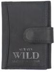Always Wild Állított fekete bőr bankjegytartós kártyatartó 24 db hellyel külső kapoccsal Always Wild (86673 x black)