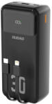 Dudao K15MAX Power Bank 30000mAh USB / USB-C / Lightning + kábel 22.5W, fekete