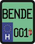  Rendszám matrica rollerre (BENDE-001)