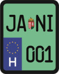  Rendszám matrica rollerre (JANI-001)