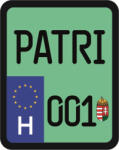  Rendszám matrica rollerre (PATRI-001)