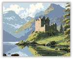  Skót Kastély a Loch Partján - számfestő készlet