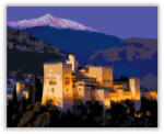 Számfestő Alhambra Granada Délutáni Fényekben - számfestő készlet