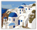  Santorini Fehér Házai és Kék Kupolái - számfestő készlet