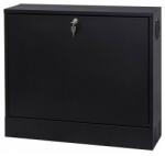 Stalflex CR19-2U-130-B 19" 2U 130mm mély fekete fém ajtós fali rack szekrény (CR19-2U-130-B) - procompkft