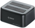 ORICO dokkolóállomás 2, 5" / 3, 5" HDD / SSD, 5Gbps, USB-A-ról USB-B-re, klónozási funkcióval (fekete) (6829C3-V1-EU-BK-BPIP) - scom