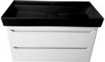 TMP cabinets Sharp Fali Fürdőszobabútor - Cerastyle Sharp Fekete Mosdóval, 1 Csaplyukkal, 100x48 cm