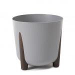 Lamela FRIDA O 26 cm, szürke, 3 lábú, fautánzat virágcserép (MAT36123)