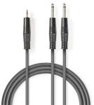 Nedis COTH23200GY30 3m 3, 5mm sztero jack dugó - 2 x 6, 35mm mono jack dugó rugalmas félprofi audio kábel (COTH23200GY30)