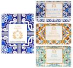 Casa Amalfi kézműves szappankészlet, Blue Maiolica, 3 szappan fa és citrus aromáival, vanília és méz, jázmin és kamilla, vegán, jojoba olaj, shea vaj, gyengéden tisztítja a bőrt, hidratál (GS08)
