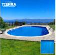 Pontaqua TIERRA BLUE POOL süllyesztett ovális medence 8, 0 x 4, 0 x 1, 5 m , kék fóliával (MPA_208)