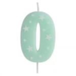 QX Színes születésnapi számgyertya, 6 cm - 0 (497395) - aqua