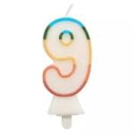 Godan Színes számgyertya csillámmal, 8, 5 cm - 9 (SW-CBB9) - aqua