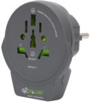Q2 Power q2power utazóadapter, World to Europe USB, USB 5V 2.4A, max. 16 A, 250 V - 4000 W teljesítmény (1.100110-TH)