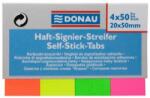 DONAU Semne de carte autoadezive Donau 20x50mm neon 4x50 coli