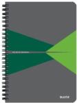 Leitz Caiet, A5, liniat, 90 de coli, copertă cartonată laminată, LEITZ „Office, gri-verde