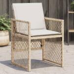 vidaXL 4 db bézs polyrattan kerti szék párnával (364953)