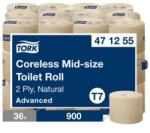 Tork Hârtie igienică, fără miez, sistem T7, 2 straturi, diametru 13, 1 cm, Advanced, TORK "Mid-Size", naturală, 36 role