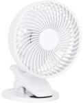 Kobi Újratölthető asztali ventilátor klipsszel VIENTO 6W/5V 2000 mAh fehér 003686 (KB0504)