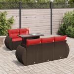 vidaXL 6 részes barna polyrattan akácfa kerti ülőgarnitúra párnával (3326575) - vidaxl