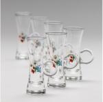 Výrobce po 1 ks Készlet 6x likőrpohár markolattal átlátszó csokor motívummal no. 5 8590828025863 (KK01097D)