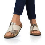  BATZ Marina Gold-Beige női bőr papucs 40