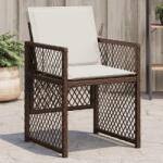 vidaXL 4 db barna polyrattan kerti szék párnával (364952)