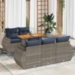 vidaXL 6 részes szürke polyrattan kerti ülőgarnitúra párnákkal (3327218)