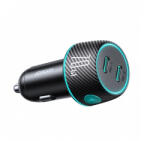 JOYROOM JR-CCN02 szivargyújtós autós töltő 70W, 3A, 2 x USB-C, fekete