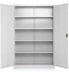 Rauman Univerzális fémszekrény 120 x 40 x 185 cm, hengerzár, szürke - ral 7035