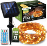 Lumileds Napelemes kerti girland 100x LED dekoratív vezeték 12m 3000K Meleg + PIOT FILO LUMILED (LUMSOL0110)