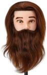 Hair Power Gabbiano Férfi szakállas babafej természetes hajjal, 25-30 cm
