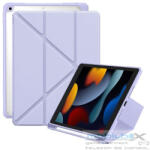Apple iPad 10.2 (2019 / 2020 / 2021), mappa tok, Apple Pencil tartóval, Origami Smart Case, Baseus Minimalist, lila - mobil-box