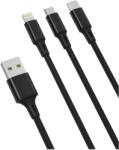 XO NB173 3in1 töltőkábel USB to Micro USB / Type-c / Lightning 1, 2M 2, 4A Fekete - xpro