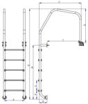 Emaux Scara piscina gratar perimetral din inox cu 5 trepte Emaux OF515-S (5949161351291)