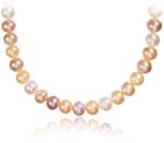 NASSIA Colier cu perle de cultura mix Rose & Champagne si argint 925, 44cm (170325-09b)