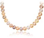 NASSIA Colier cu perle de cultura mix Rose & Champagne si argint 925, 46cm (170325-09c)